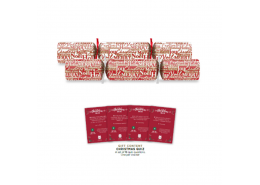 10" Seasonal Script Red & White Christmas Crackers